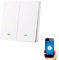 Interrupteur WiFi intelligent mural compatible avec Alexa, Google Home et Smart Life, iOS et Android, programmable - Smartfy (double bouton)