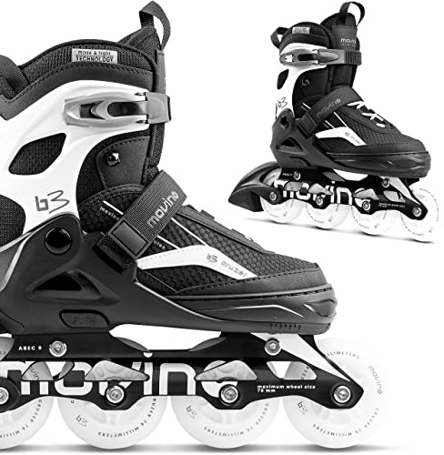 Movino Inline Skates Cruzer B3 Verstellbare Rollschuhe Damen Mädchen Jungen Inliner für Erwachsene mit großen Rädern