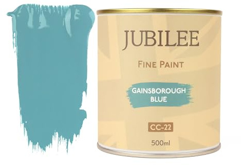 Guild Lane Jubilee Furniture Paint - Gainsborough Blue 500ml - Multi-Surface Paint for Wood, Metal, Glass & More - Durable, Water-Based, Soft Sheen Finish - No Primer or Wax Needed