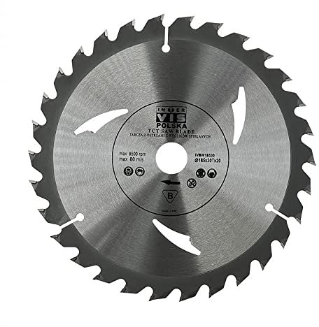 185x20 mm Sägeblatt, Kreissägeblatt für Holz mit 40 gekippten TCT-Zähnen