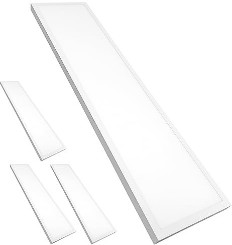 LED ATOMANT Packung mit 4 Oberfläche LED Deckenpanel 120x30cm 48W, CCT (Farbwahlschalter Warmweiß, Neutralweiß oder Kaltweiß), 5000 Lumen, Inklusive Treiber