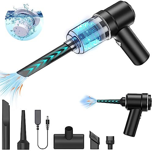 DERJLY Mini Auto Kabellos Handstaubsauger: 3 in 1 Autostaubsauger USB Aufladbar Starker Lithium Ionen Akku Portable Handheld Staubsauger Mit 2 HEPA Filter