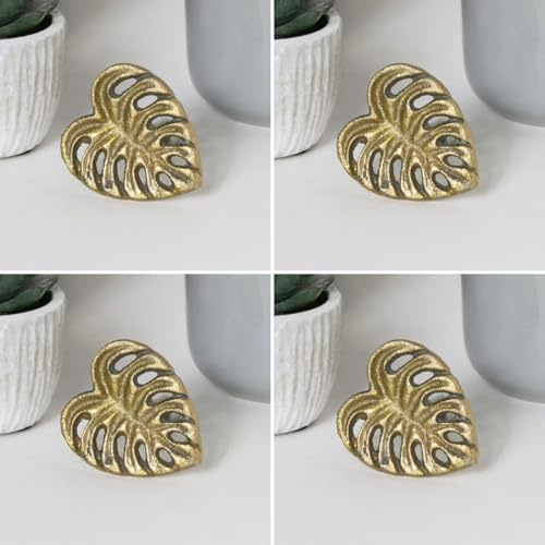 Melody Maison Set of 4 - Gold Monstera Leaf Drawer Knobs