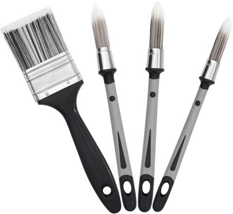 4Pcs Paint Brushes For Walls, 0.45/0.6/0.75/2In Paint Brushes, Samll Paint Brush, Edge Paint Brush Set for Wall Window House Corners Touch Up Paint and Decorating