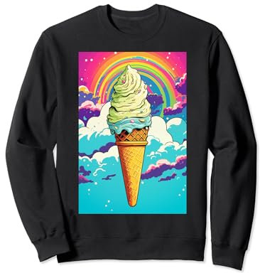 Gaufrier glacé cornet de glace glace pop art vintage rétro glacé café glacé Sweatshirt