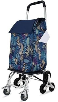 YTGHBIML Carrello per la Spesa Borsa per la Spesa per la casa con Ruote Carrello per la Spesa Pratico Corrimano in Alluminio Carrello saliscale Pieghevole