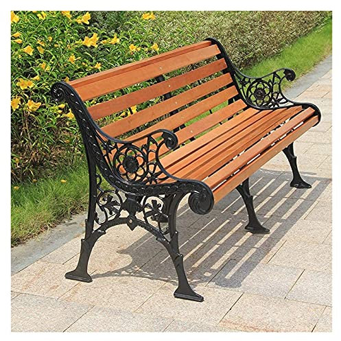 Gartenbank für draußen, Terrassenbank, Parkbank, Gesprächscouch für draußen, 59-Zoll-Terrassenbank, Loungesessel für Park und Garten, 3-Sitzer-Außenbank für den Innenhof, Sitz aus Gusseisen und Metal