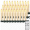 Cibnew Weihnachtskerzen Christbaumkerzen Kabellose Weihnachten LED Kerzen mit Fernbedienung,Timer-Funktion für Weihnachtsbaum Hochzeit,Geburtstags,Party (30er Beige)