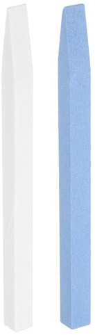 sourcing map 2pcs Pumice Stone Nail File, Pumice Nail Polishing Stick Cuticle Remover Pusher, Professional Quartz Stone Nail Filing Buffer Manicure Tool for Salon Nail Art Care, White,Blue