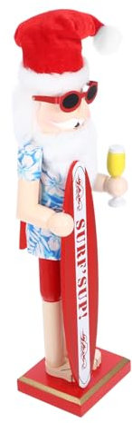 Zerodeko Décoration De Noël Figurine Casse-Noisette Hawaïenne Bois Ornement Festif pour Maison Et Événements