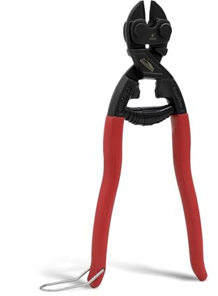 HOUSERAN Bolzenschneider, 20cm, Kompakter Bolzenschneider mit Aussparung und Feder, Kleiner Bolzenschneider, CR-V-Stahlklinge für Drähte, Kabel, Nieten, Ketten, Schrauben, Bolzen