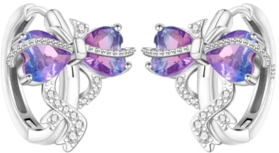CYMYSS Örhängen Silver 925 Zirkonia Örhängen Sterling Silver Örhängen Damörhängen Creoler Dam 925 Äkta Silver Creoler Örhängen För Kvinnor Silverörhängen (Kärleksrosettörhängen)