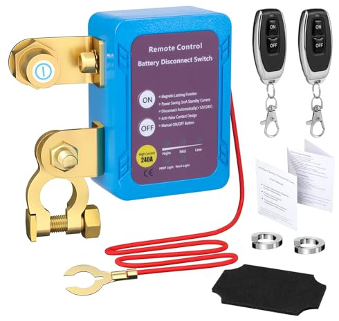 Batterie Trennschalter 12V Drahtloser Ferngesteuerter Auto Trennschalter Batterietrennschalter 240A Batterie Kill Switch Anti-Diebstahl Automatische Abschaltung Schalter für Auto, RV, ATV, LKW, Boot
