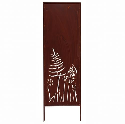 Kapaga Brise-vue en métal - 160 x 50 cm - Aspect rouille | Pour jardin et terrasse - Corten, élément brise-vue - Pare-vue - Clôture décorative de jardin - Rouille (arbustes)