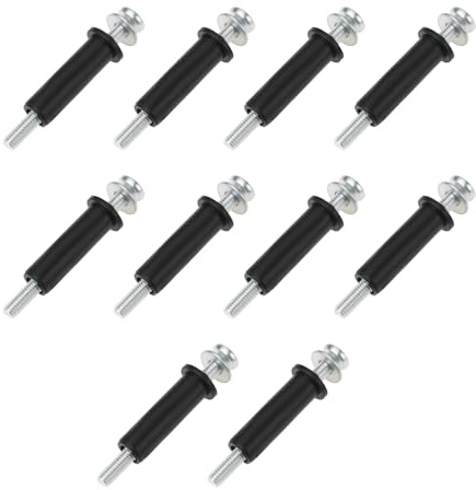 10 Tornillos de Sujeción M4 X 45 Mm para Luz de Freno Trasera de Caravana, Autocaravana y Camper con Tuerca de Goma