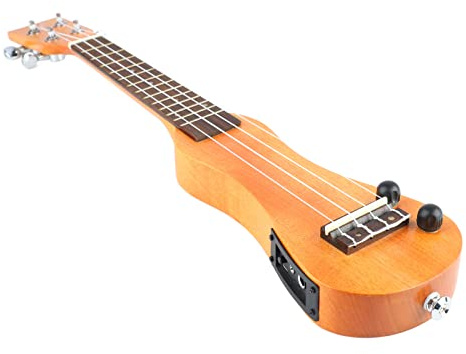Eujgoov Ukelele de Concierto de Madera de Arce de 21 Pulgadas, Miniinstrumento de Guitarra Hawaiana de 4 Cuerdas con Cuerdas y Acordes Ajustables