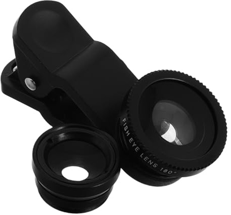 SMASOLO Smartphone Camera Lens Kit with Fisheye Wide Angle Macro Lenses Fit for Phones High-performance Magnifier for Enhanced Photo Effects and Screen Zoom