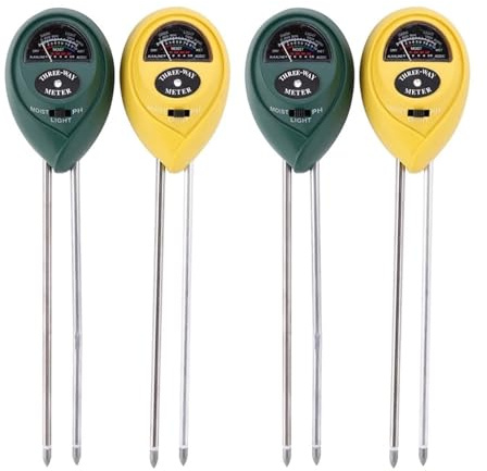 4 Pezzi Misuratore PH Del Suolo 3 In 1 Kit Tester Terreno For Attrezzi Da Giardinaggio Con Luce Di Umidità E Test For Giardino Agricolo Prato Interno Preciso Affidabile