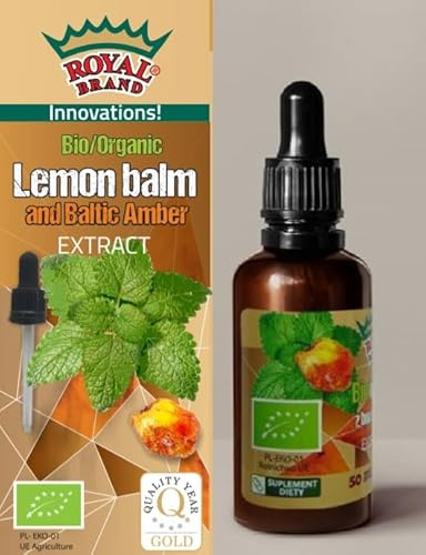 Royal Brand Citronmeliss + bärnstensextrakt/ORGANISK Citronmeliss + ORGANISKT baltisk bärnstensextrakt/bärnstenssyra/stärker kropp och hjärna / 50 ml/1.7 fl oz.