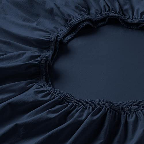 ESTELLA Spannbetttuch Feinjersey | Saphir | 150x200 cm | bügelfreie & trocknerfeste Qualität | Rundumgummi | 100% Baumwolle