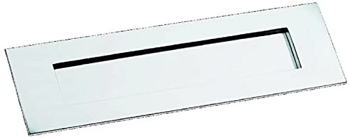 250x76mm Traditional Letter Box Plate for External Front Door (Polished Chrome)