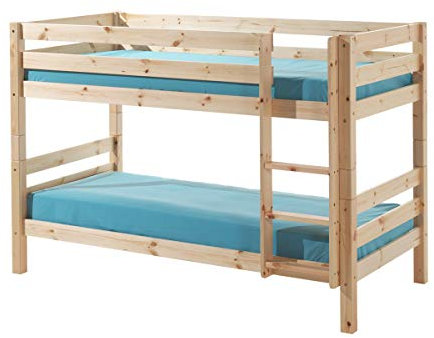 VIPACK PISBZG10 Etagen-Hochbett Pino, Maße 210 x 140 x 105 cm, Liegefläche 90 x 200 cm, Kiefer massiv Natur lackiert