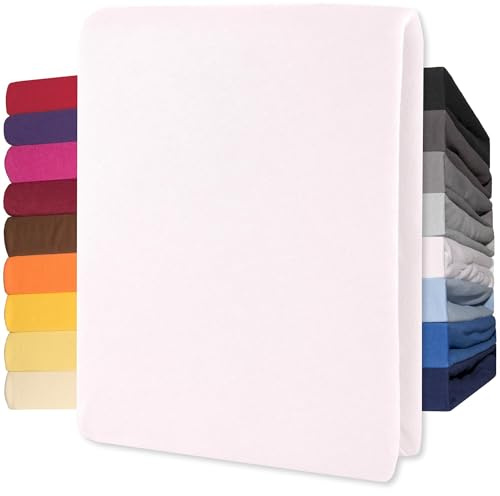 CelinaTex Jersey Topper Spannbettlaken Lucina 140x200-160x200cm Schnee weiß 100% Baumwolle gekämmt bis 12cm Matratzenhöhe Spannbettbezug, Leintuch, Bettlaken, elastisch, Strech, Oeko-Tex