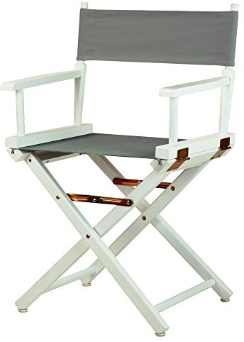 Casual Home 18 Director's Chair White Frame with Grey Canvas