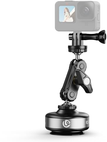 ULANZI SK-23 elektrische Kamera Auto Saugnapf Halterung mit 360° Doppelkopf Magic Arm und Schnellspanner Vakuum, 1/4-Schraube, 1KG Belastung, Kamerahalterung für DSLR, Action Kamera, Handy Halter