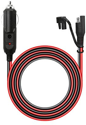 CERRXIAN Cable de carga de 10 pies de 12 V para encendedor de cigarrillos a SAE adaptador de liberación rápida con fusible y luz LED impermeable SAE