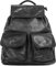 Cluty Rucksack Echt Leder Damen | Made in Italy, Daypack aus Leder, Citybag mit Magnetverschluss, Vintage Tagesrucksack schwarz | 019344