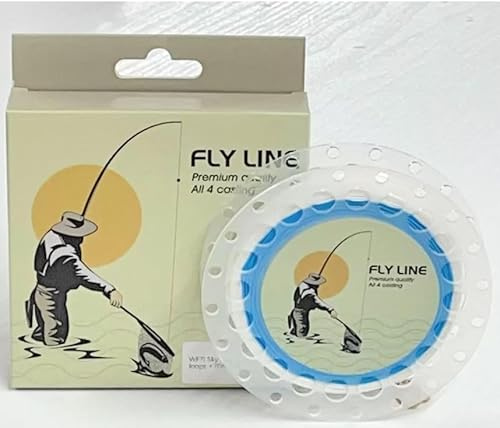 TroutfliesUK Intermediate Fliegenschnur, Rückseite befestigt, Schlaufe am Ende, alles in einem Paket,, eisblau, WF8I