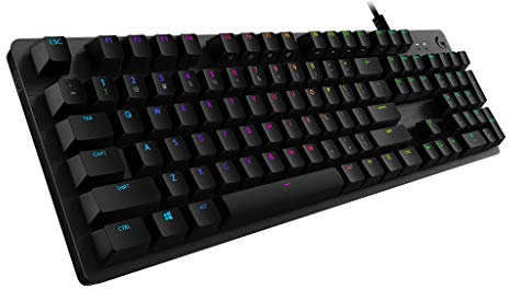Logitech G512 mechanische Gaming-Tastatur, GX-Red Linear Switches, LIGHTSYNC RGB-Beleuchtung, USB-Durchschleife, Aluminium-Gehäuse, Programmierbare F-Tasten, Skandinavisches-Layout - Schwarz