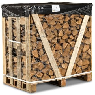 Hardwood Kiln-Dried Logs 1.2 cubic metre crate - Oak Firewood For Open Fires, Wood Stoves, Pizza Ovens - Long Burning