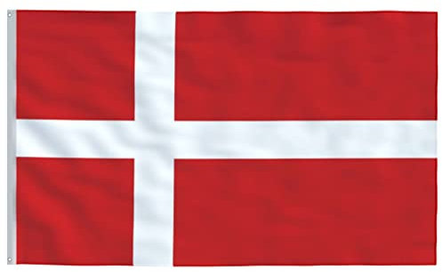 vidaXL Flagge Dänemark mit zwei Messingösen Dänische Fahne Hissflagge Nationalflagge Hißflagge Hissfahne 90x150cm 68D 100% Polyester