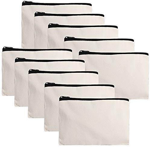 Weiye Premium-Sublimationsbeutel aus Leinen, wiederverwendbar, waschbar, Einkaufstasche für DIY, Beige, 23,4 x 15,7 cm, 10 Stück