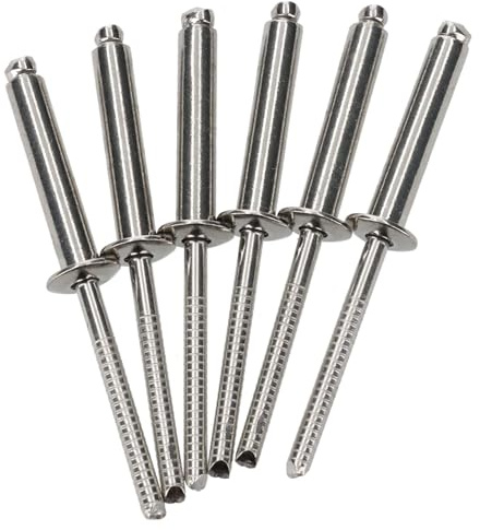 HEAVYTOOL Blindnieten Grip Dorn Ø4,8mm x 10mm (500 Stück) (Klemmbereich 4,0-6,0mm) DIN 7337 A Ähnl. UNI 9200 A EN ISO 1598 Edelstahl V2A AISI 304 Popnieten Nieten Blindniete Edelstahlnieten