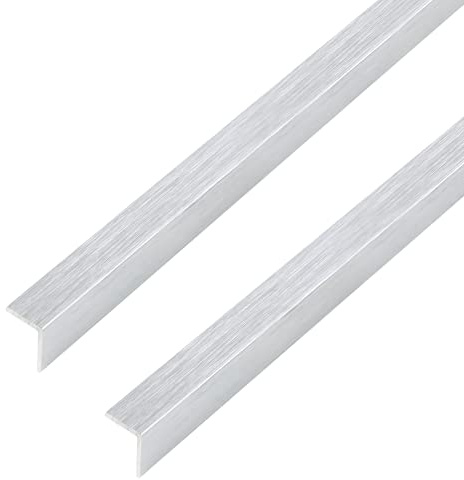 Alberts 499563 Winkelprofil | selbstklebend | Aluminium, edelstahldesign, hell | 1000 x 30 x 30 mm | 2er Set