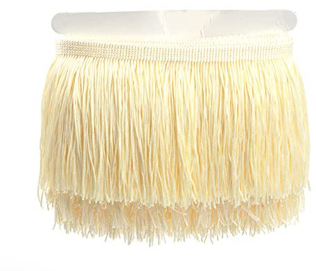 YYCRAFT Cortina de flecos de 10 yardas y 6 pulgadas de ancho por yarda para costura, manualidades, ropa, cortinas, decoración, color marfil