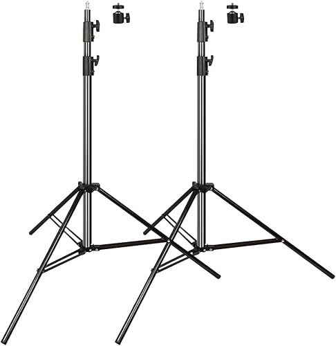 Lot de 2 trépieds de lumière robustes de 2,8 m en métal rembourré à ressort réglable pour studio photo Speedlight, éclairage annulaire, équipement photographique