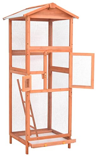 vidaXL Fichte Massiv Vogelkäfig 68x62x166cm Vogelhaus Vogelvoliere Voliere