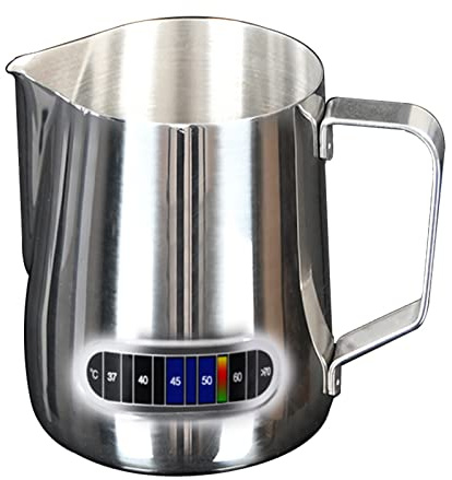 Method Barista Milk Frother Stainless Steel Milk Pitcher, 600ML with Thermometer for Coffee Making & Latte Art