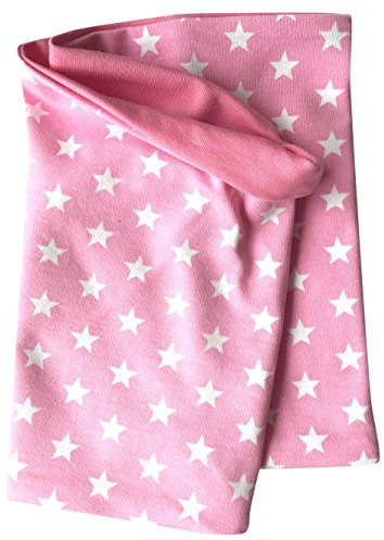 Wollhuhn Öko Leichter Jungen/Mädchen Jersey Schlupfschal/Halstuch/Loop Baumwolle Viele Motive Sommer/Übergangszeiten 20212030 (Sternchen Rosa/Weiß)