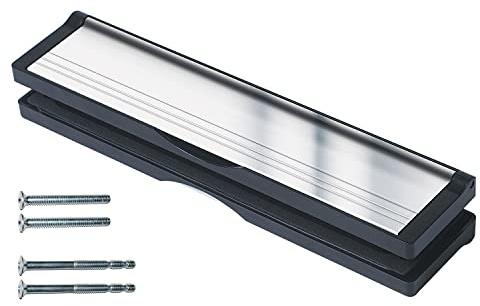 Keypak 12 Adjustable Letter Box, Anti-Snap Flap, Draught Excluder 30.6cm | Black/Satin Anodised Aluminium Sleeved Letterbox For 40-80mm Door Thickness, UPVC Composite Wood Doors