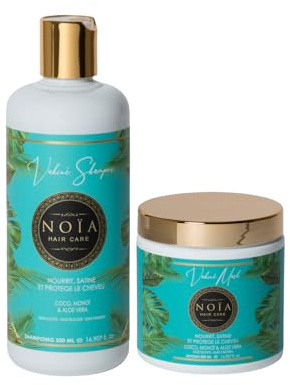NOÏA HAIR – Duo Capillaire Professionnel VAHINÉ – Shampoing 500ml + Masque 500ml – Nutrition & Hydratation – Monoï – Cheveux Secs, Ternes ou Déshydratés
