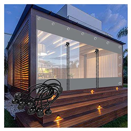 WZYJLyds Outdoor-Vorhang mit Reißverschluss Wasserdicht Transparent Plane Gartenpavillon 0,5mm Seitenwände Aus PVC-Plane, für Pergola, Terrasse (Farbe : LxH, Größe : 250x200cm(8.2 * 6.6ft))