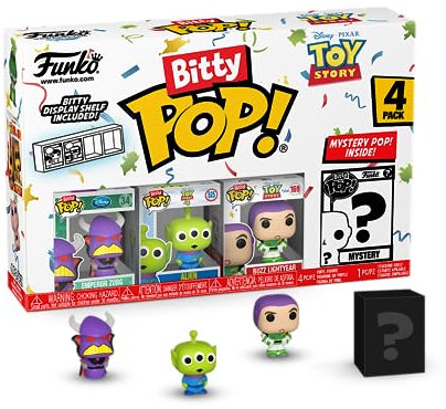 Funko Bitty POP! Toy Story and A Surprise Mystery Mini Figure - 0.9 Inch (2.2 Cm) Collectable - Stackable Display Shelf Included - Gift Idea - Party Bags Stocking - Cake Topper - Movies Fans