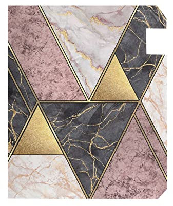 Marble Granite Agate Purple Pink Gold Black Art Paint Triangle Tiles Magnetic Mailbox Cover, Standard Size Fade Resistant Letter Post Wraps, Seasonal Outside Garden Home Outdoor Decor 20.7x18