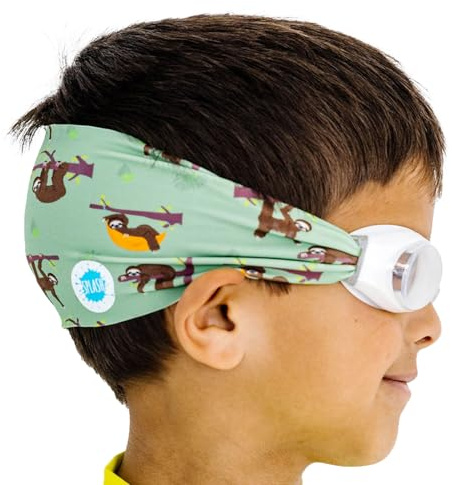 Splash Place KIDS SWIM GOGGLES with Fabric Strap | Tangle-Free Swimming Goggles for Kids (HANG LOOSE)