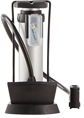 BIKEMATE Mini Fussluftpumpe, Fahrrad Luftpumpe/Für Schrader-, Blitz- und Sclaverandventil/inkl. Adapter für Luftmatratzen, Bälle etc